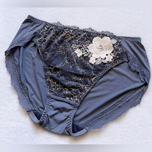 US-M/JP-LL Japanese Brand High Quality Sew On Embroidered Smooth Nylon Panties